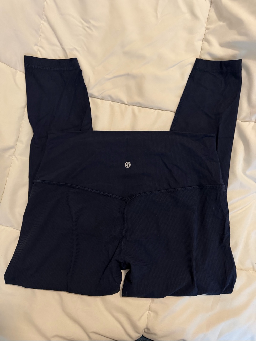 lululemon athletica Navy Ribbed High-Rise Leggings